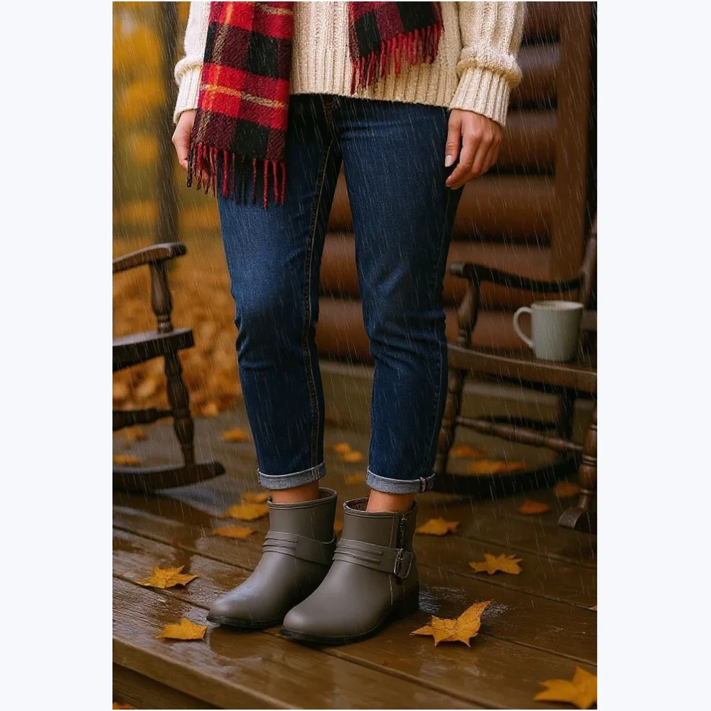 Sperry Moto Rainboots Ariel Beck Grey Womens Size 8 M